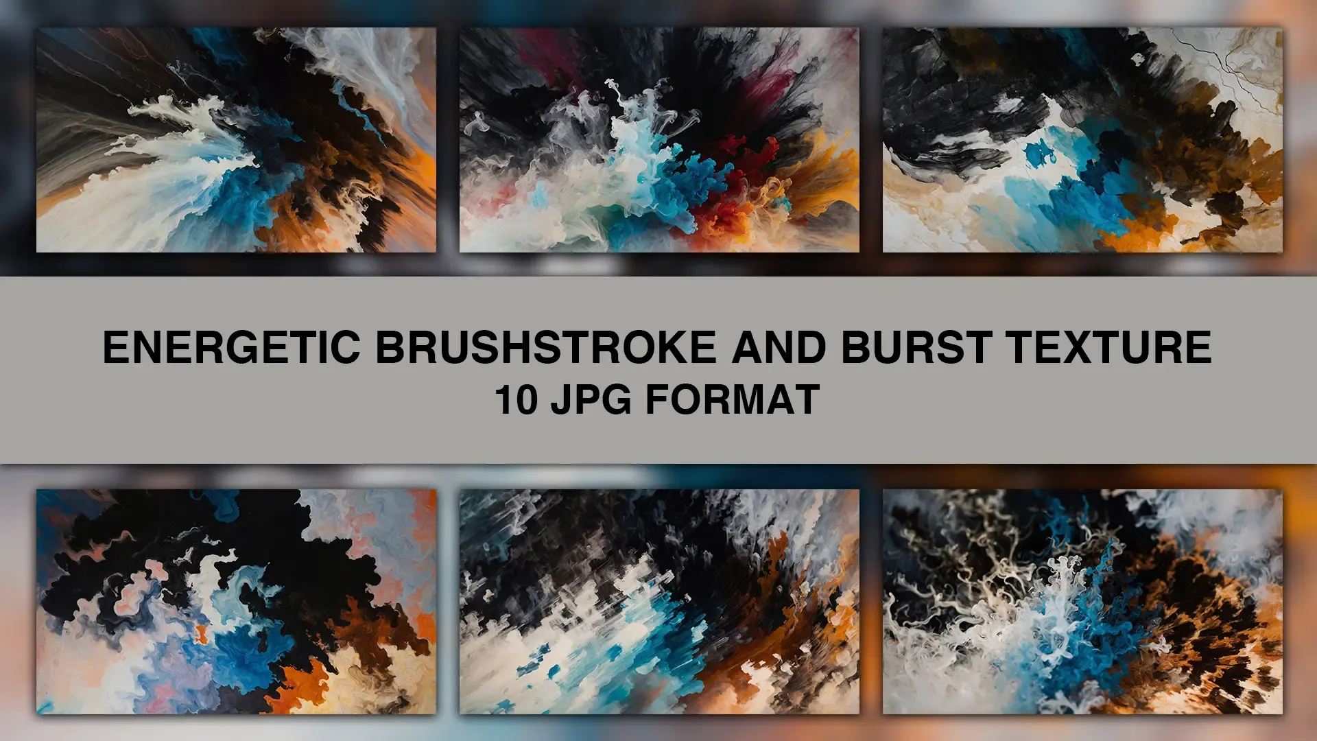 Energetic Brushstroke and Burst Texture Pack of 10 Images image